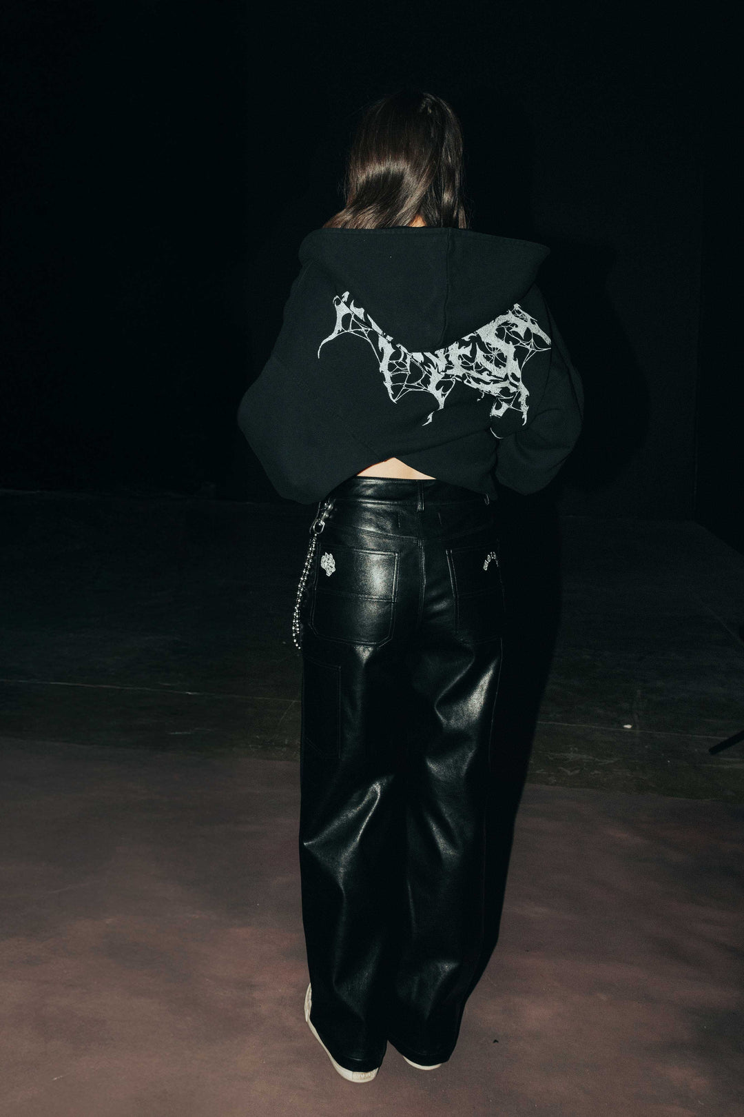 Chopper Wolf Leather Lira She Carpenter Pants in Black