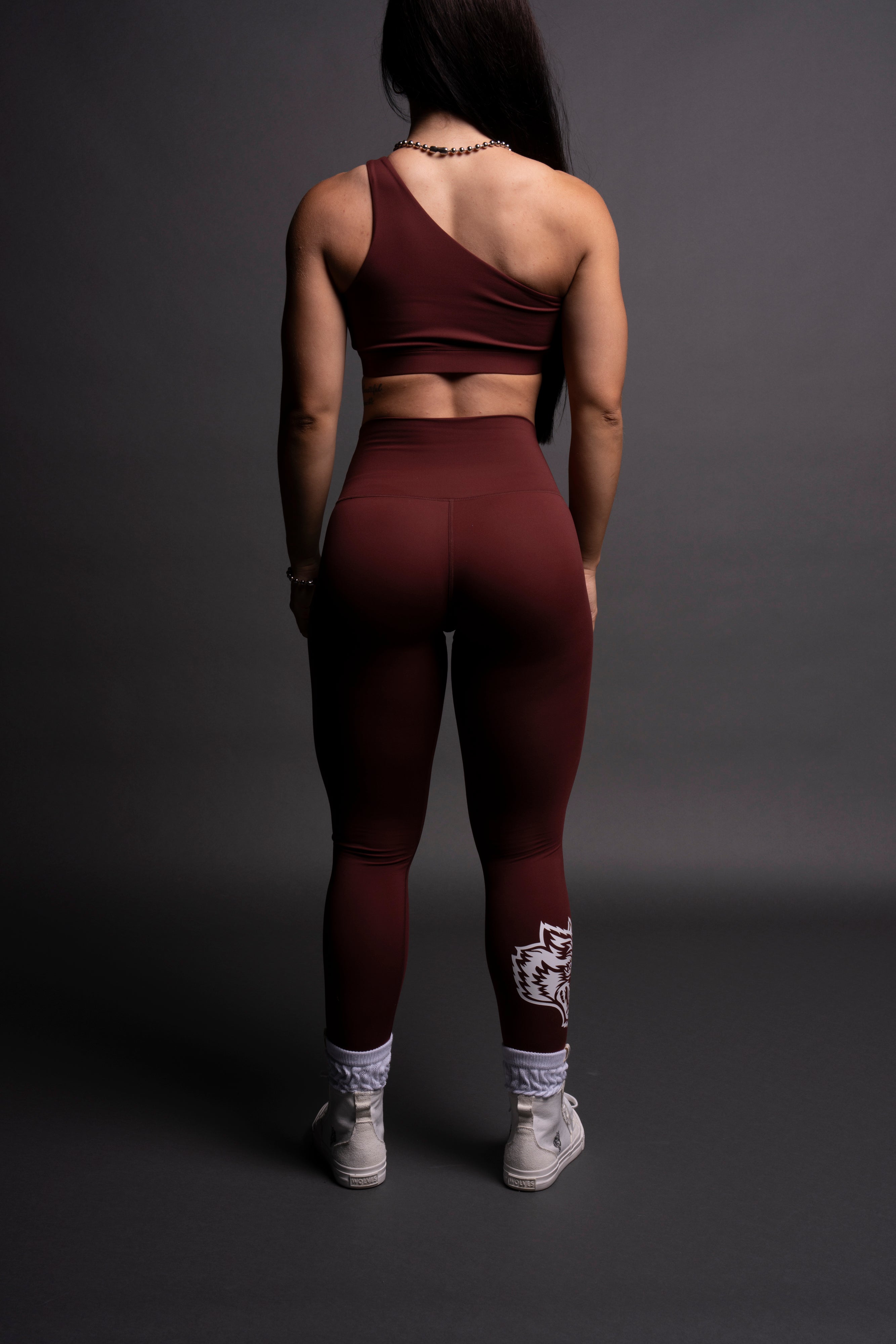 Western Wolf "Energy" Full Length Leggings in Oxblood