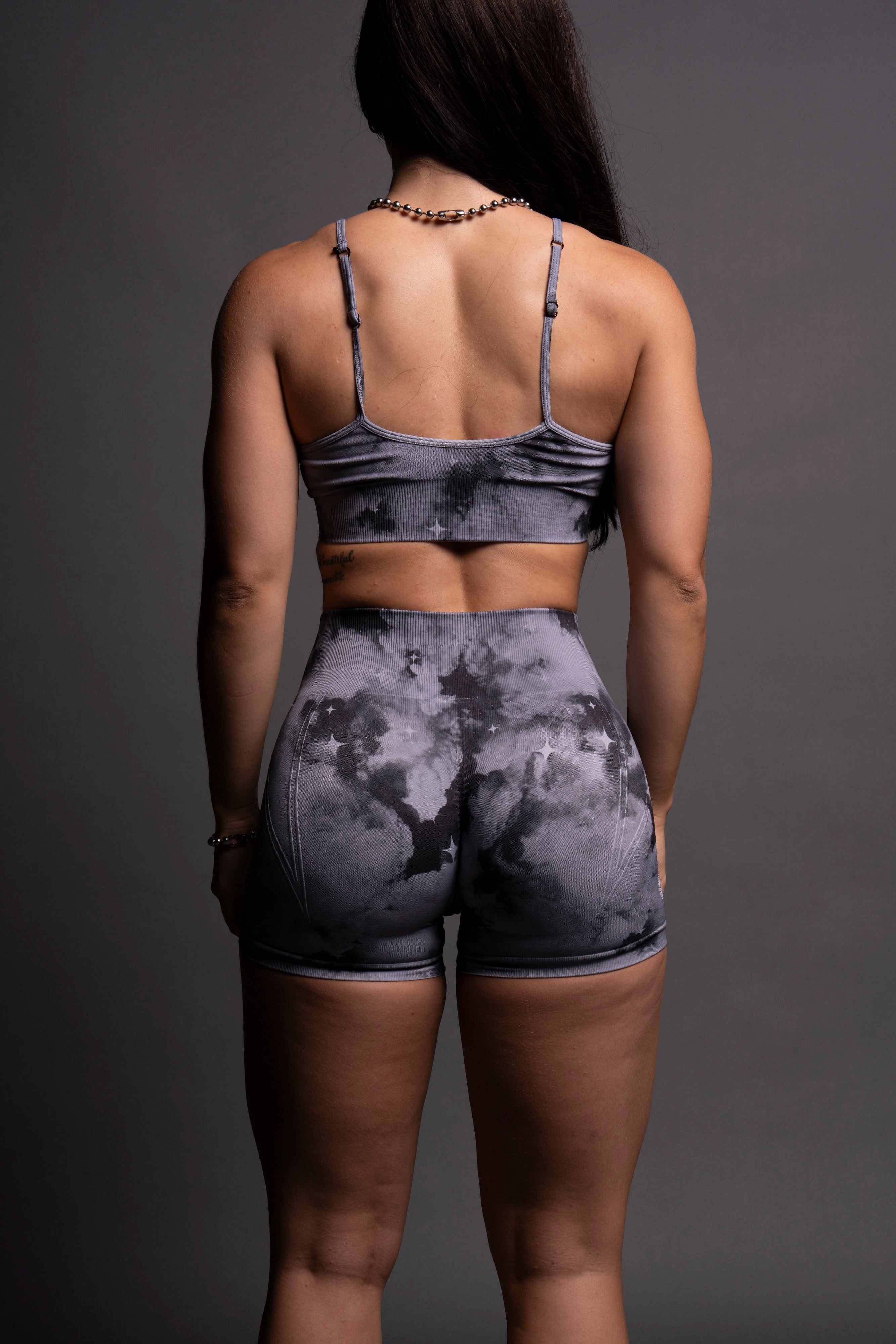 Hesh Everson Seamless "Huxley" Shorts in Nirvana Gray Starry Clouds