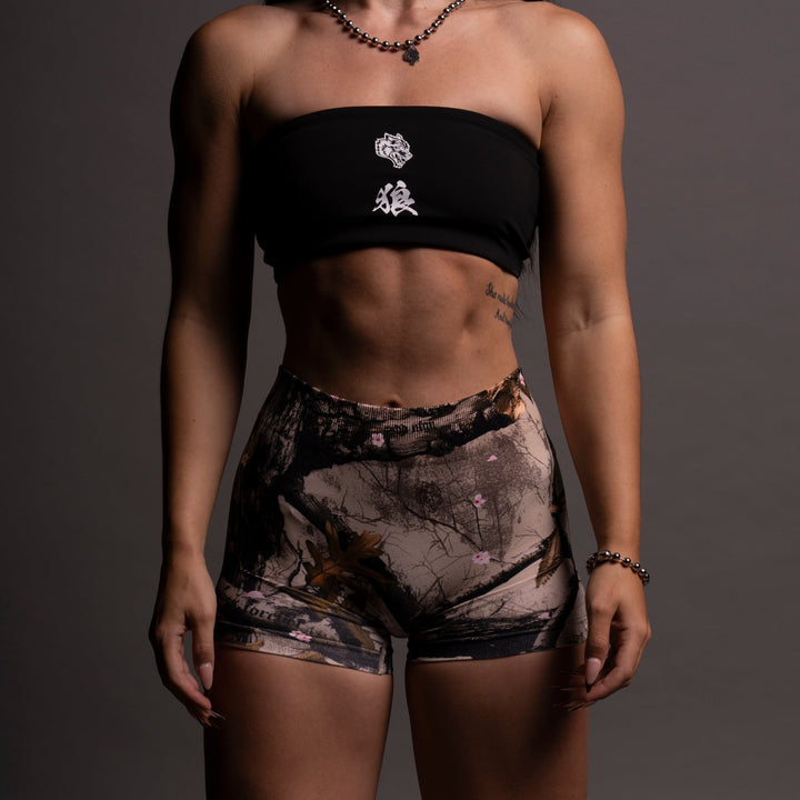 Loyalty V2 Everson Seamless "Katya" Shorts in Cherry Blossom Woodland Camo