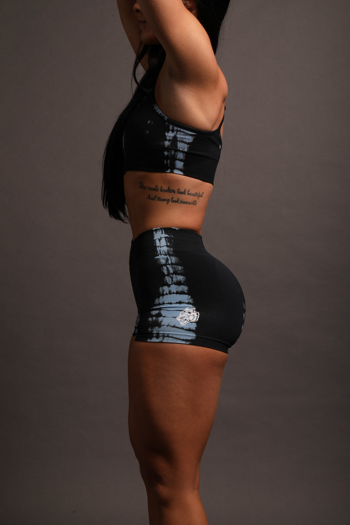 Wolves Forever Everson Seamless "Katya" Shorts in Kitana Blue Serpent