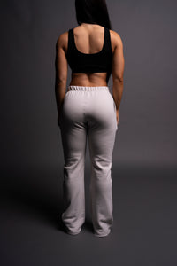 Dual She Flare Sweat Pants in Stone