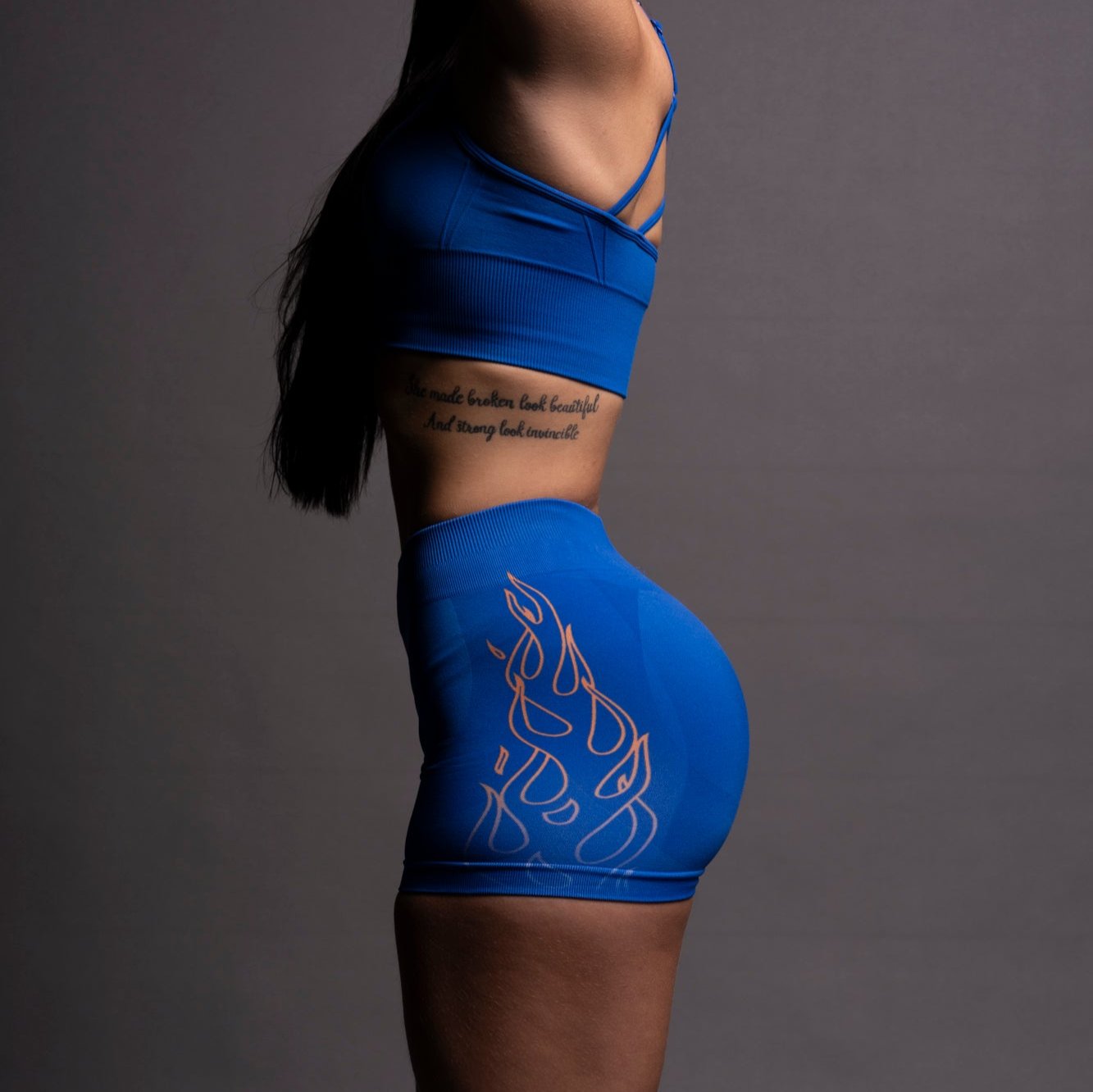 On Fire Everson Seamless "Katya" Shorts in Darc Cobalt