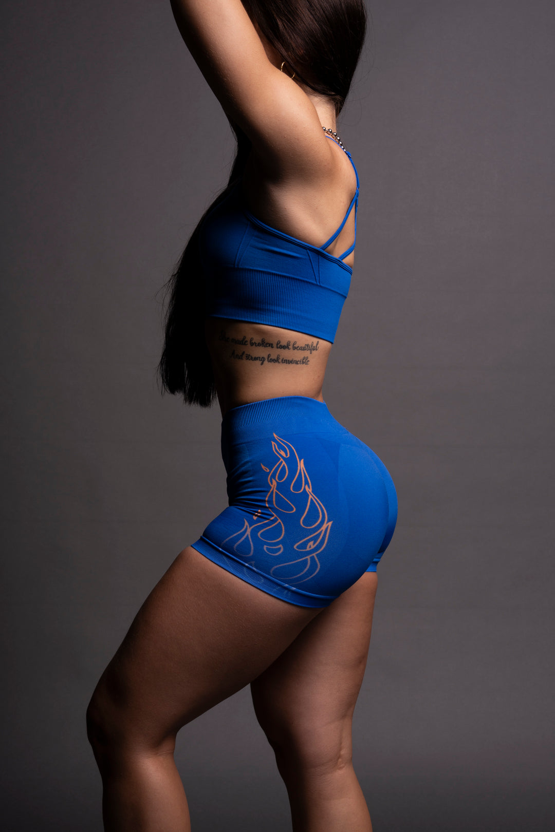 On Fire Everson Seamless "Katya" Shorts in Darc Cobalt