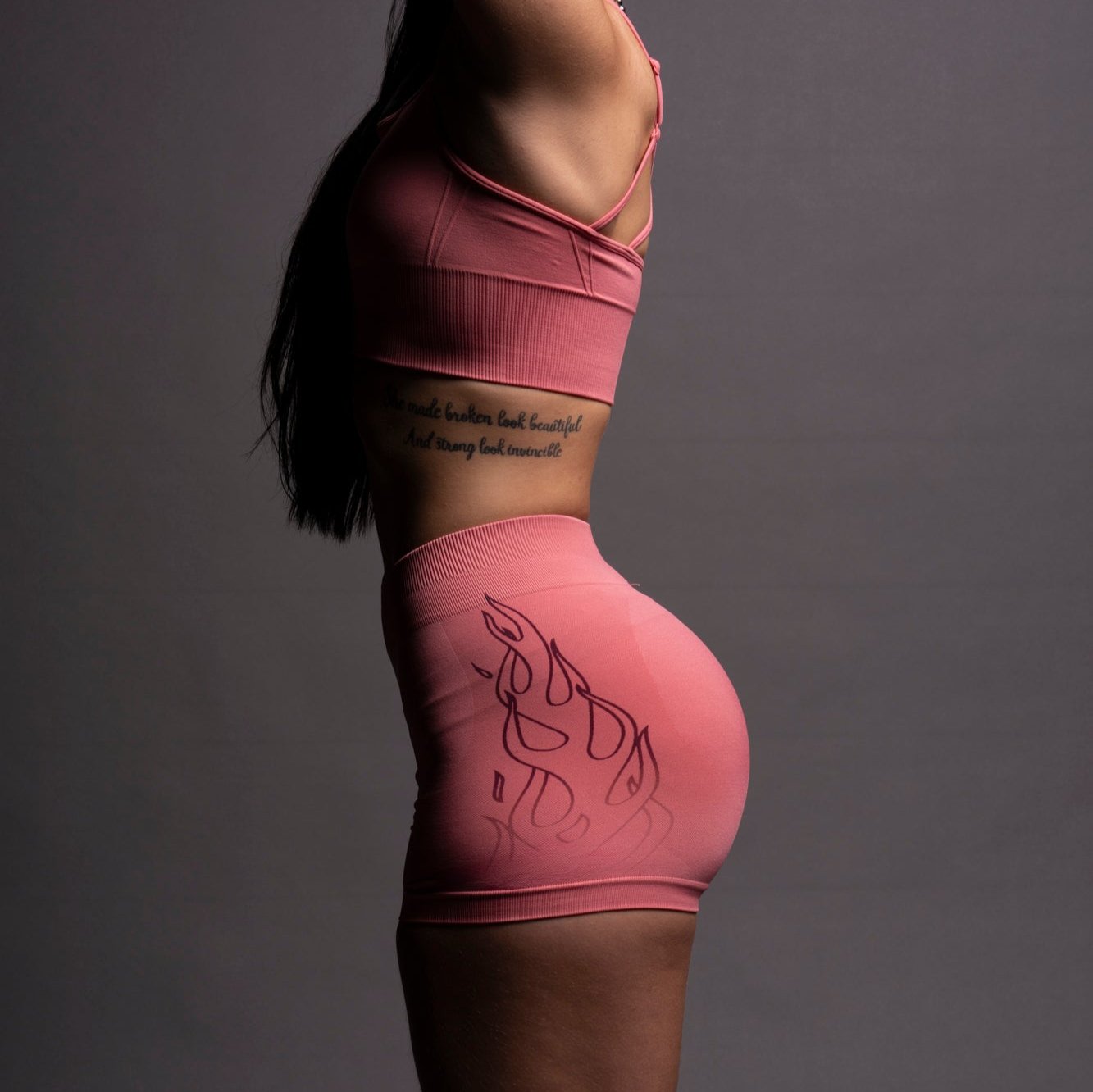 On Fire Everson Seamless "Katya" Shorts in Pink Ice