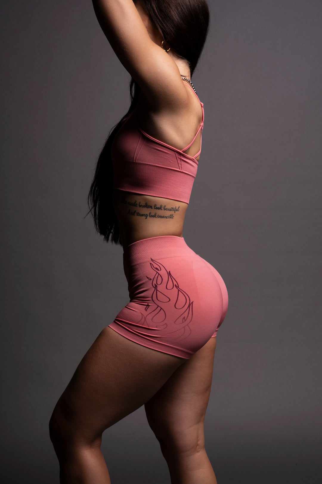 On Fire Everson Seamless "Katya" Shorts in Pink Ice