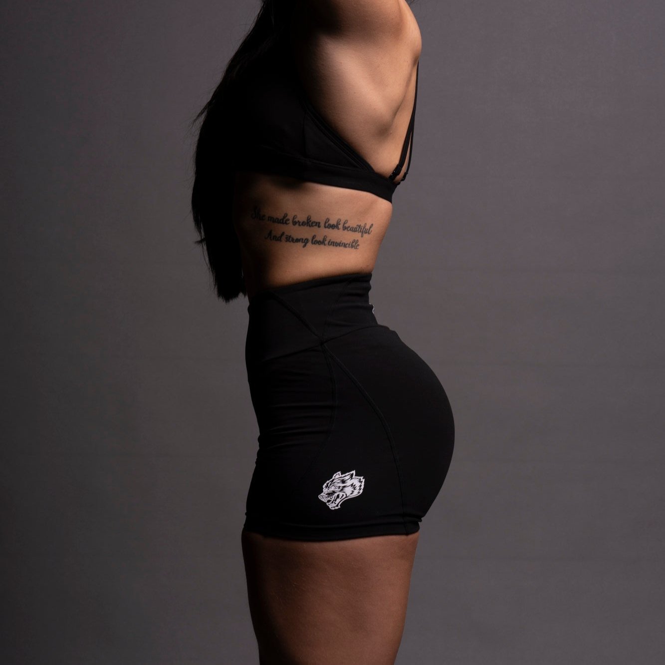 Our Stamp "Alexa" Energy Shorts in Black