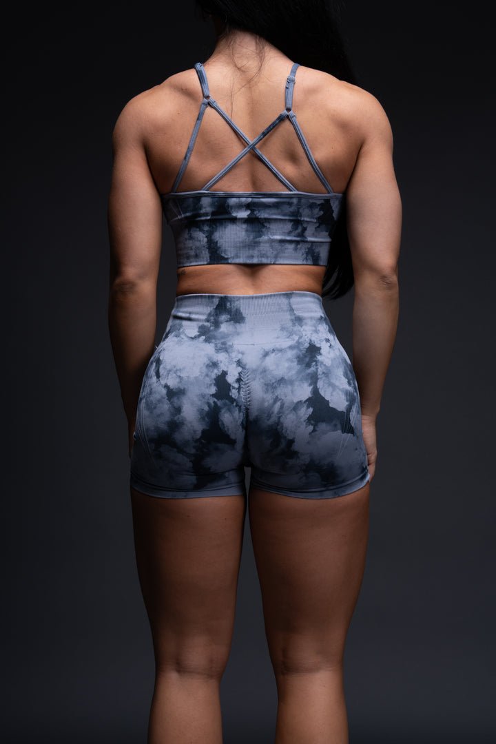 Loyalty Everson Seamless "Huxley" Shorts in Darc Blue Ghost Clouds