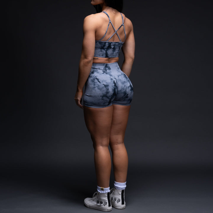Loyalty Everson Seamless "Huxley" Shorts in Darc Blue Ghost Clouds