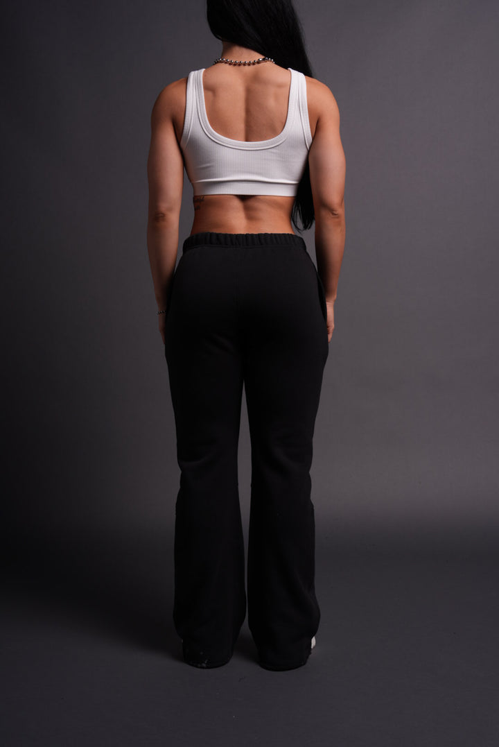 Chopper Webs She Flare Sweat Pants in Black