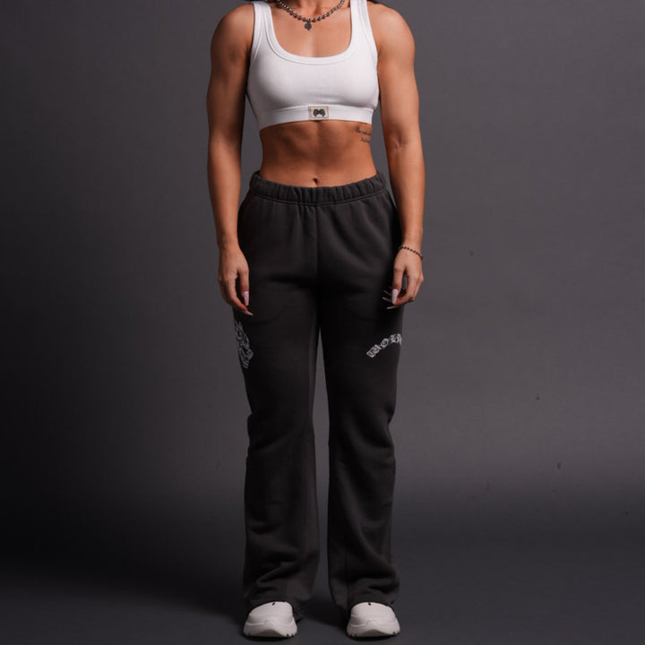 Chopper Webs She Flare Sweat Pants in Wolf Gray