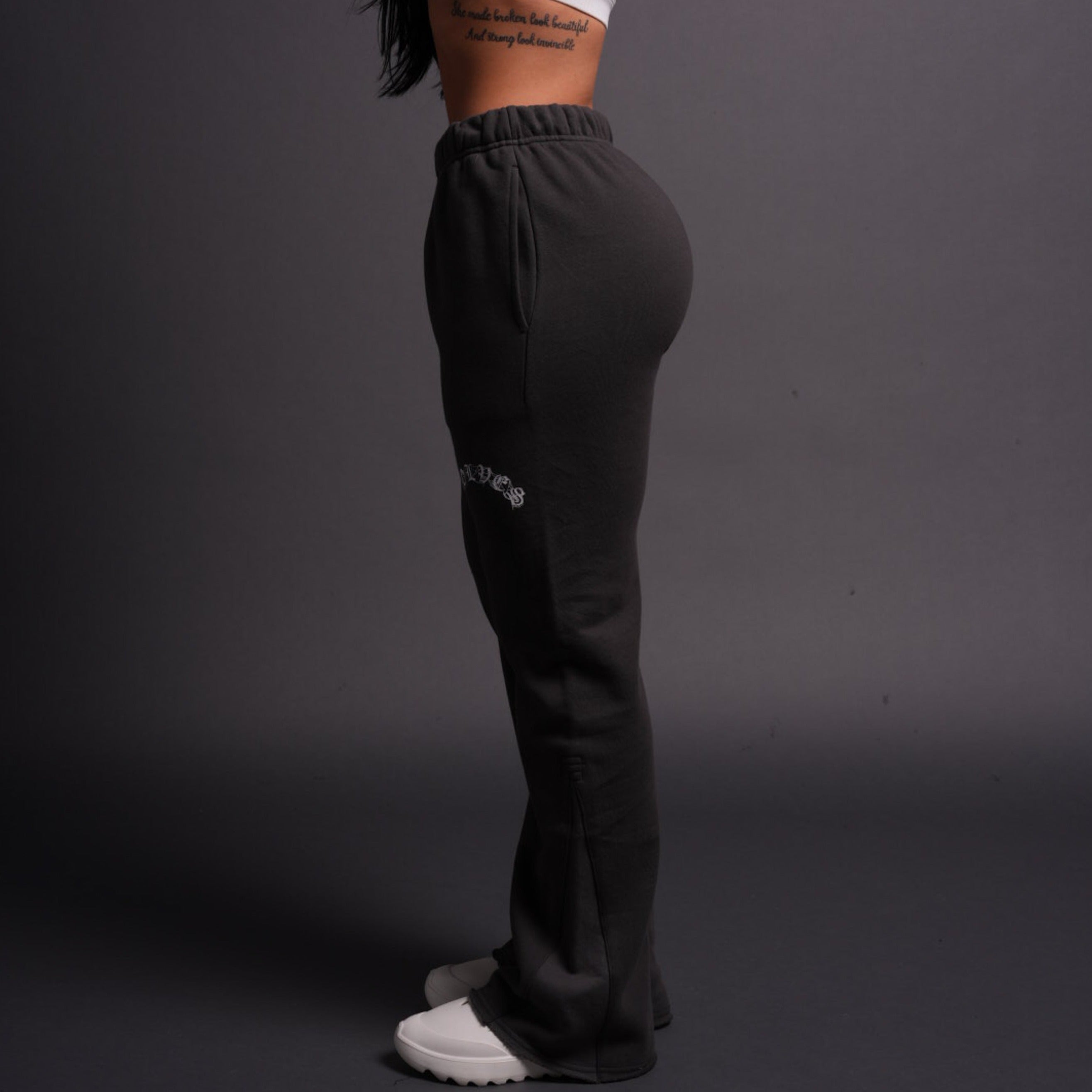 Chopper Webs She Flare Sweat Pants in Wolf Gray