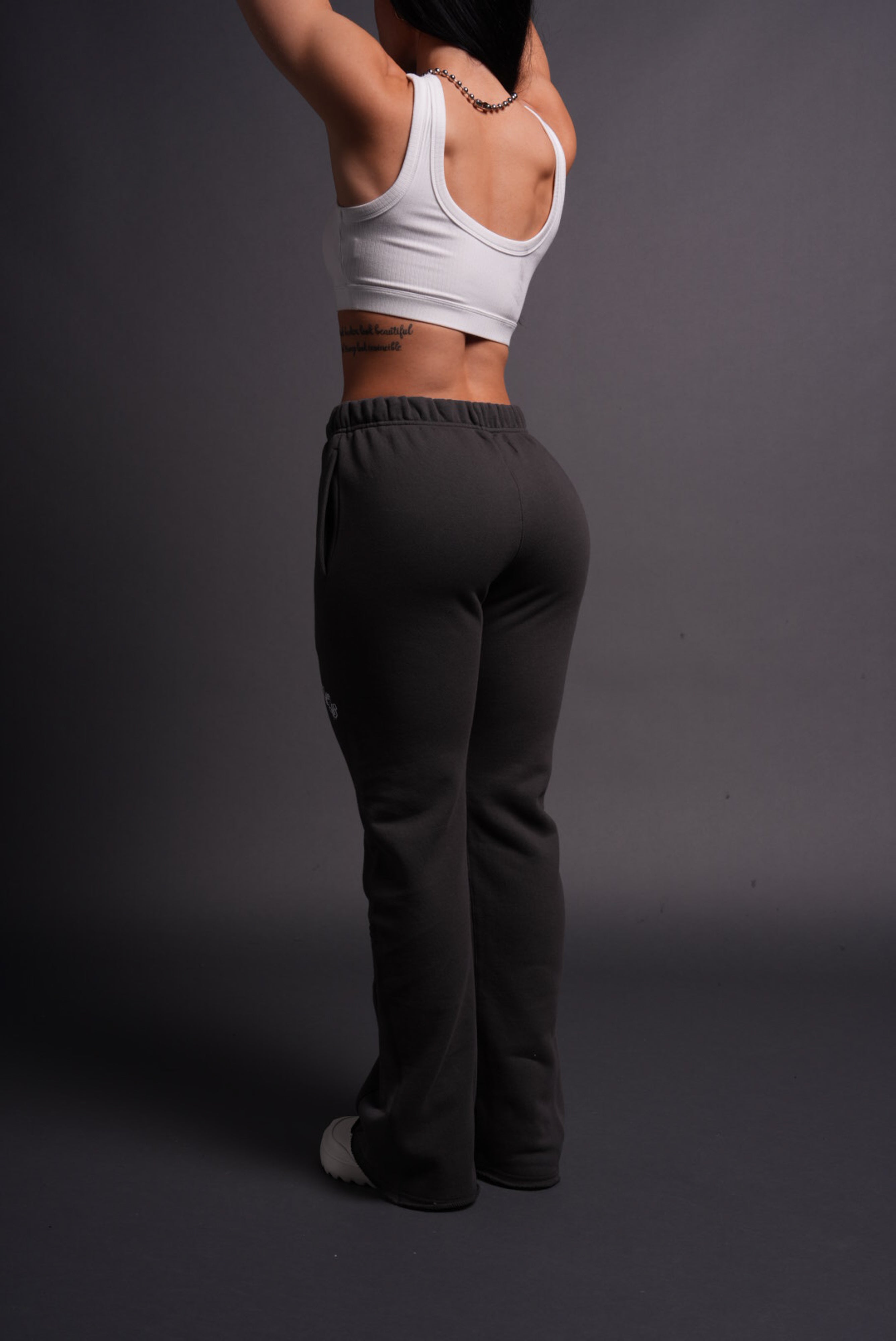 Chopper Webs She Flare Sweat Pants in Wolf Gray