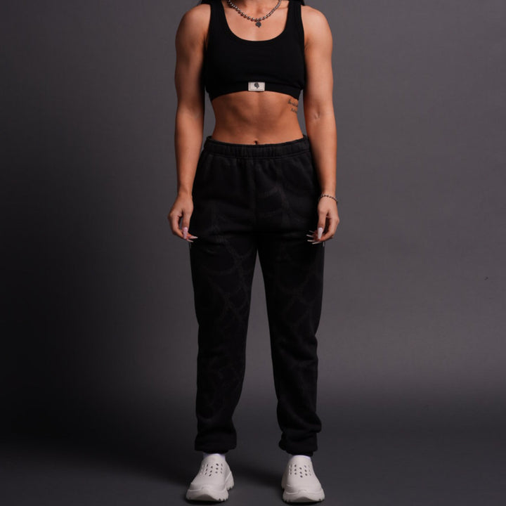 Symbiote Web She Post Longe Sweats in Black
