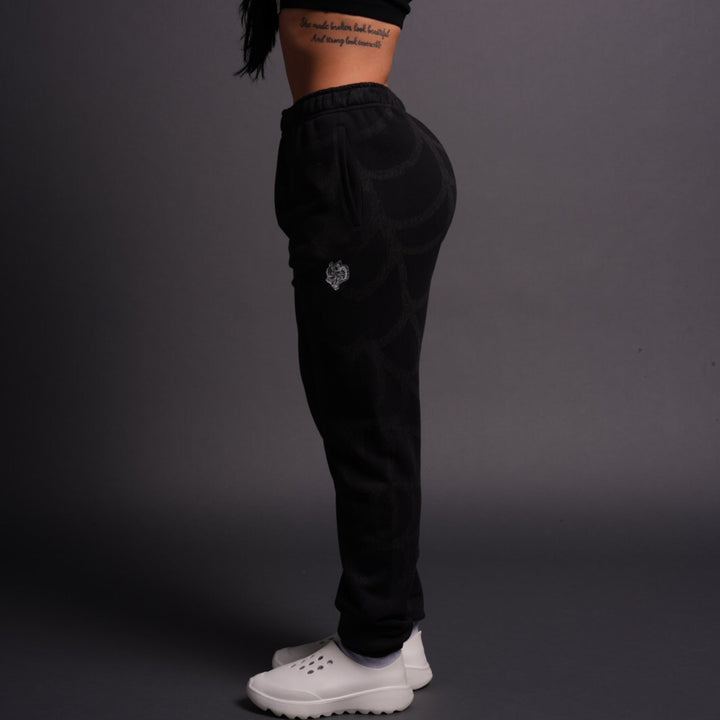 Symbiote Web She Post Longe Sweats in Black