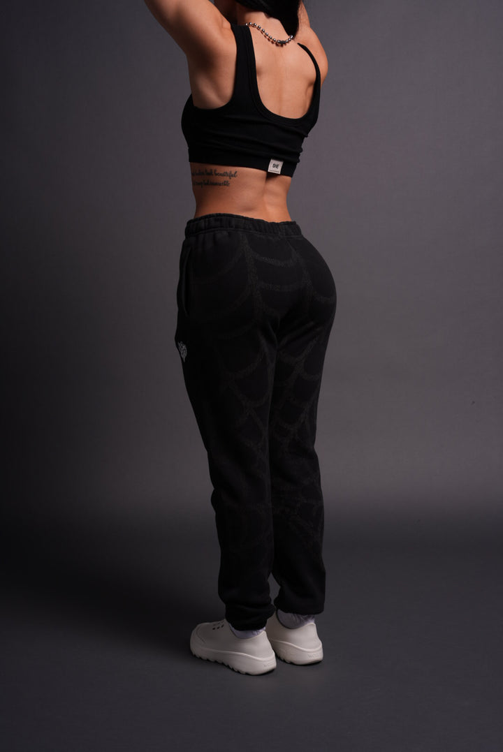 Symbiote Web She Post Longe Sweats in Black