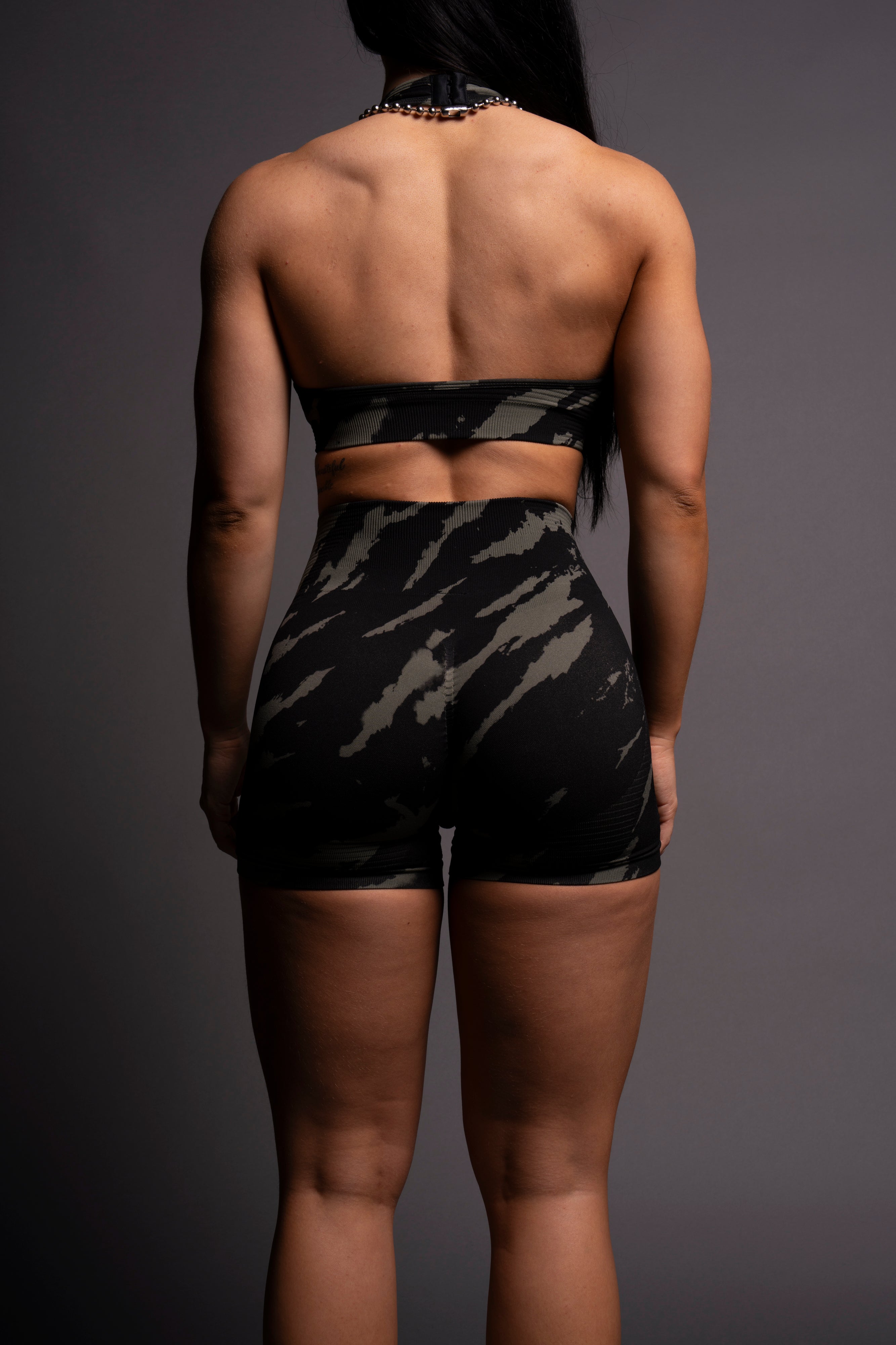 Wolves Forever Everson Seamless "Valencourt" Shorts in Pine Green/Black Native Camo