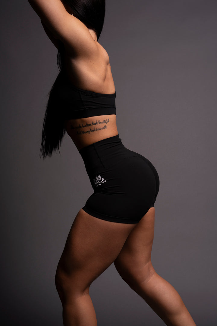 Wolf Kanji "Energy" Pump Shorts in Black