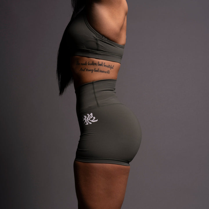 Wolf Kanji "Energy" Pump Shorts in Pine Green