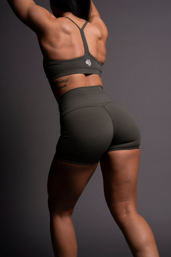 Wolf Kanji "Energy" Pump Shorts in Pine Green