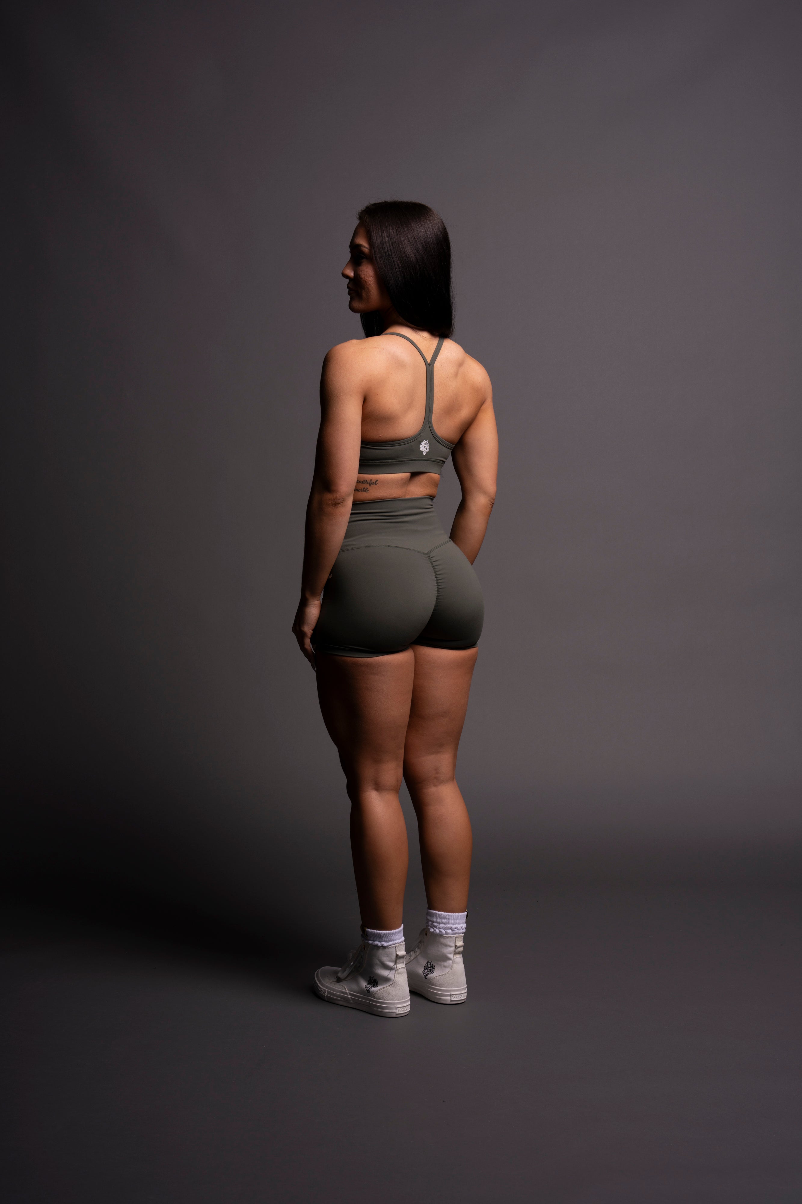 Wolf Kanji "Energy" Pump Shorts in Pine Green
