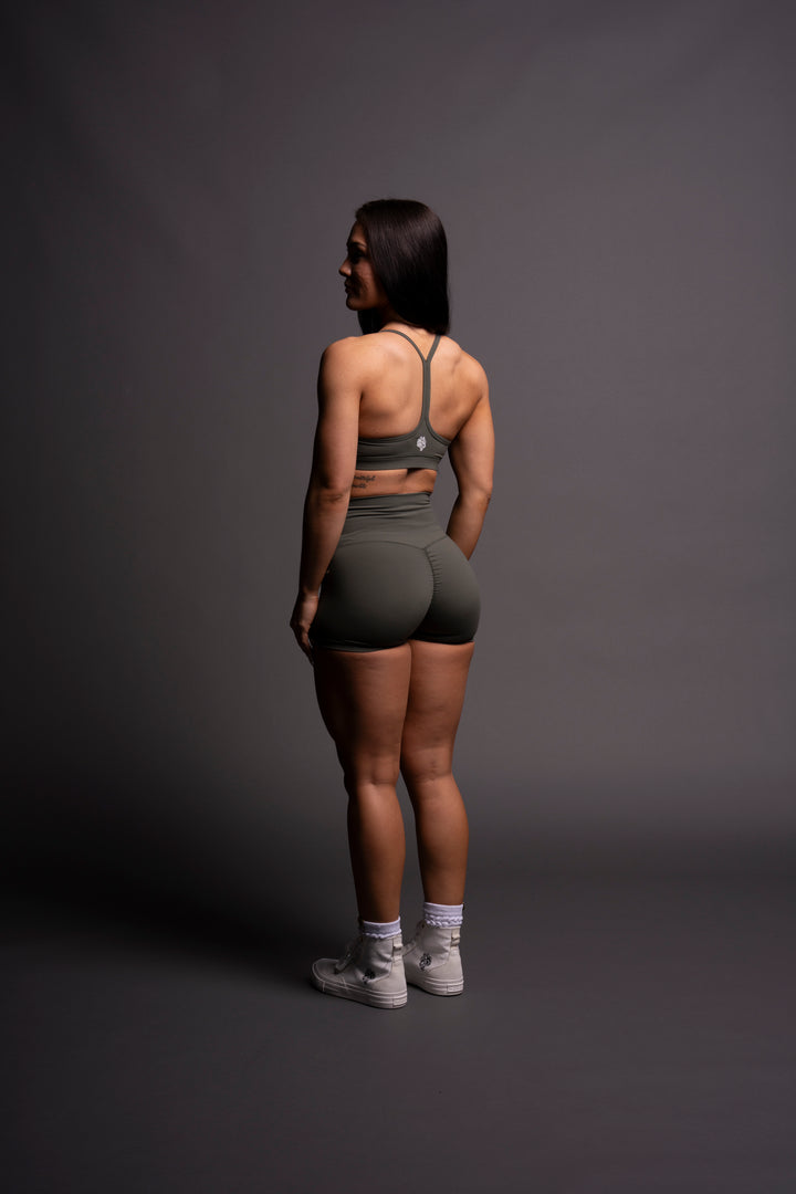 Wolf Kanji "Energy" Pump Shorts in Pine Green