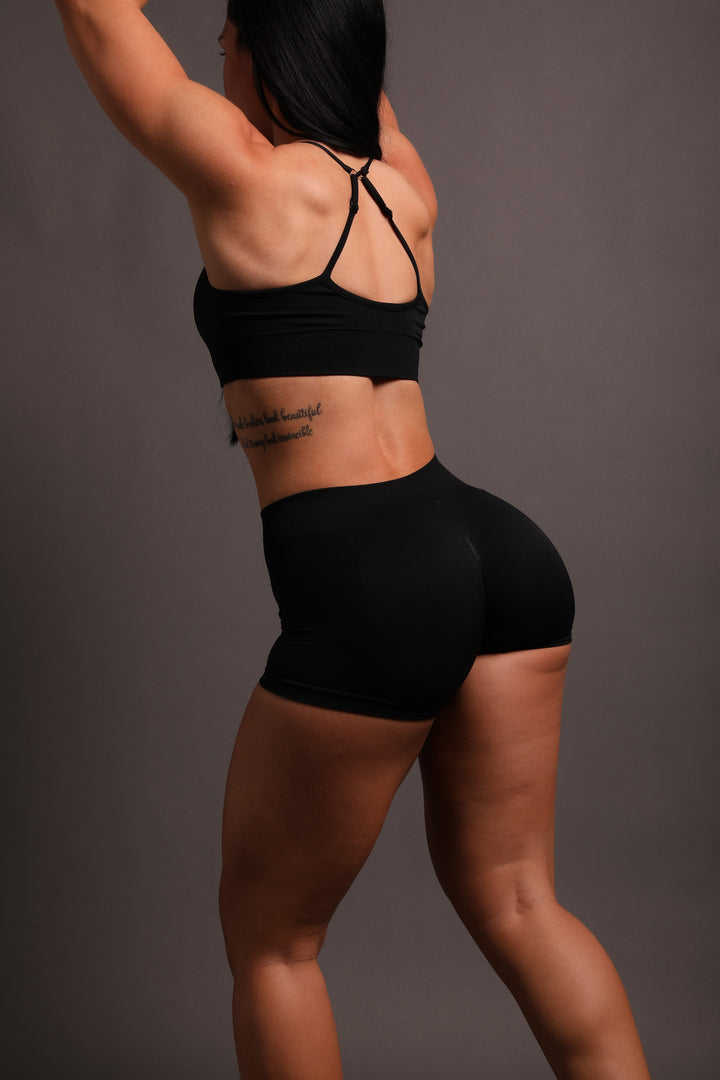 Lobos Seamless Everson "Katya" Shorts in Black