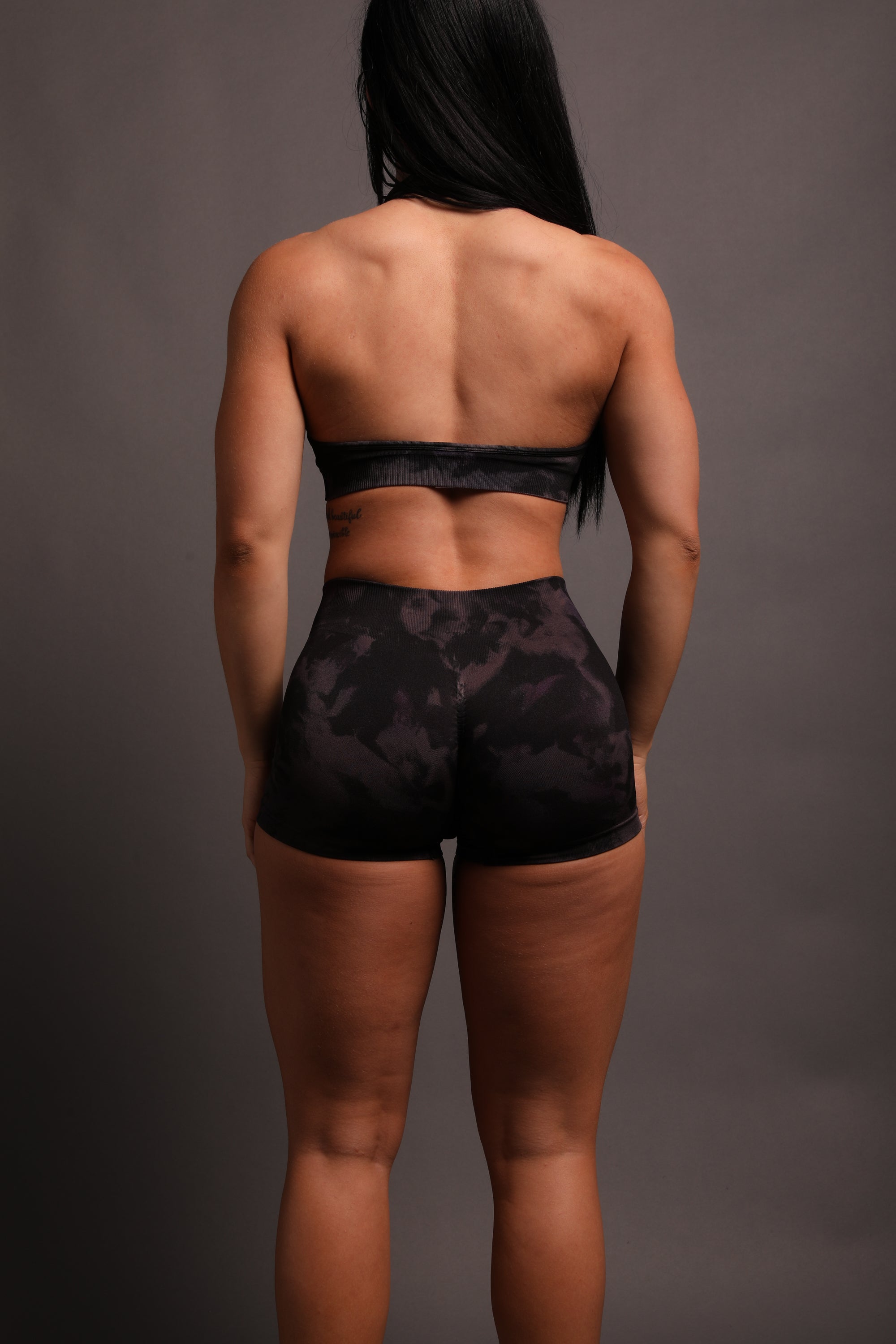 Lobos Seamless Everson "Katya" Shorts in Big Purple Night Marble