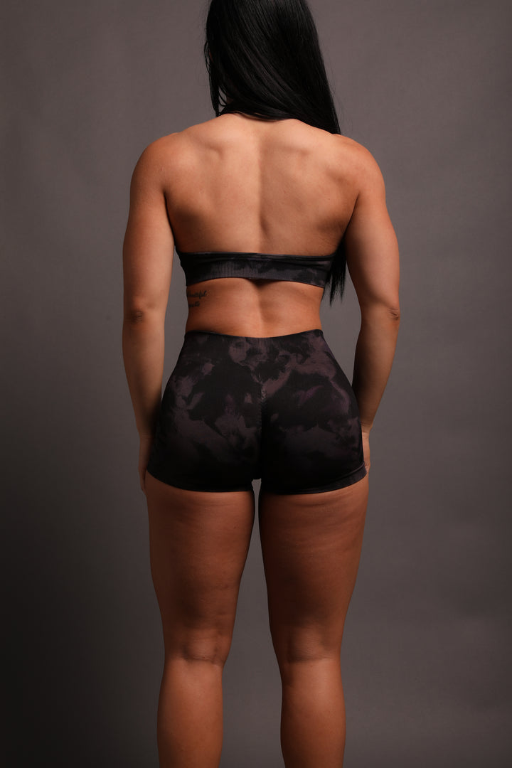 Lobos Seamless Everson "Katya" Shorts in Big Purple Night Marble