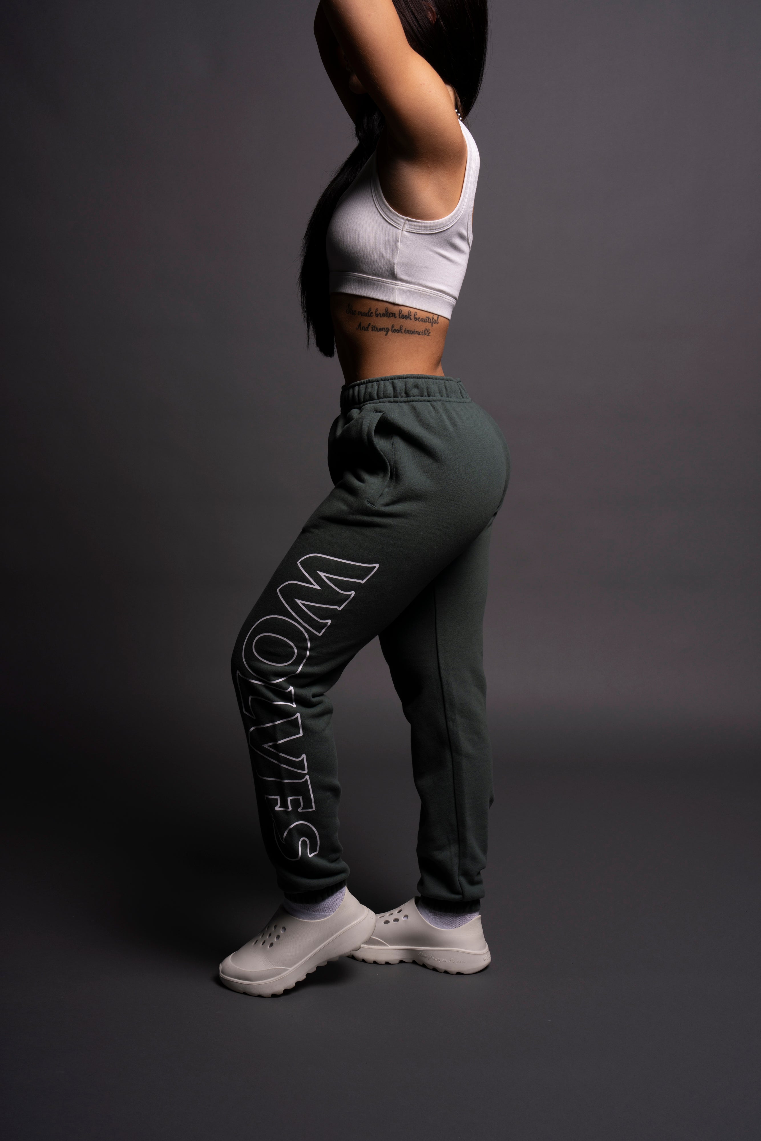 Hardcore She Post Lounge Sweats in Norse Green
