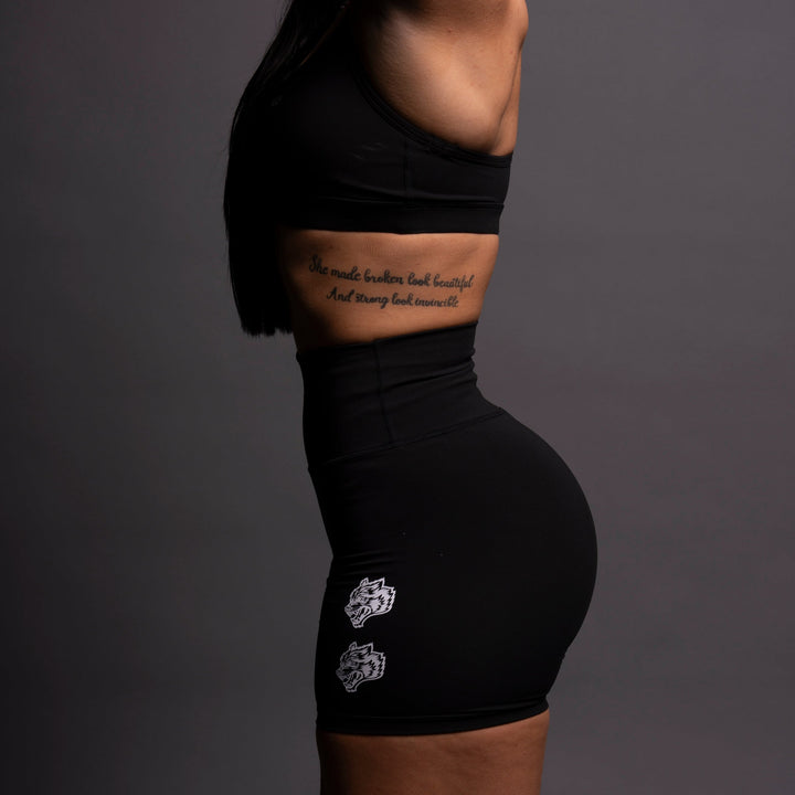 Quad Wolf Energy Training Shorts in Black
