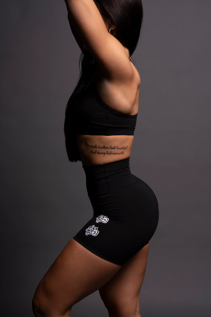 Quad Wolf Energy Training Shorts in Black