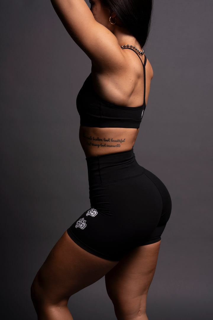 Quad Wolf Energy Training Shorts in Black