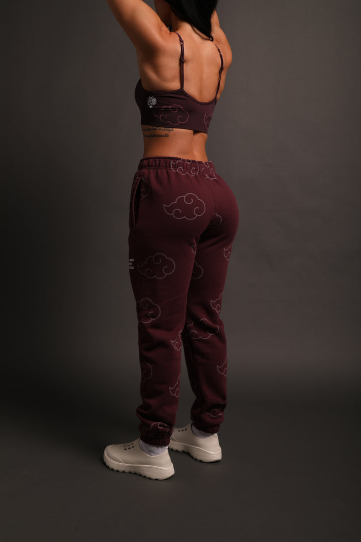 Float On She Post Lounge Sweats in Cherry Wine