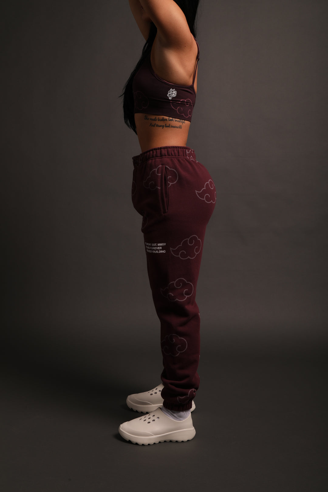 Float On She Post Lounge Sweats in Cherry Wine