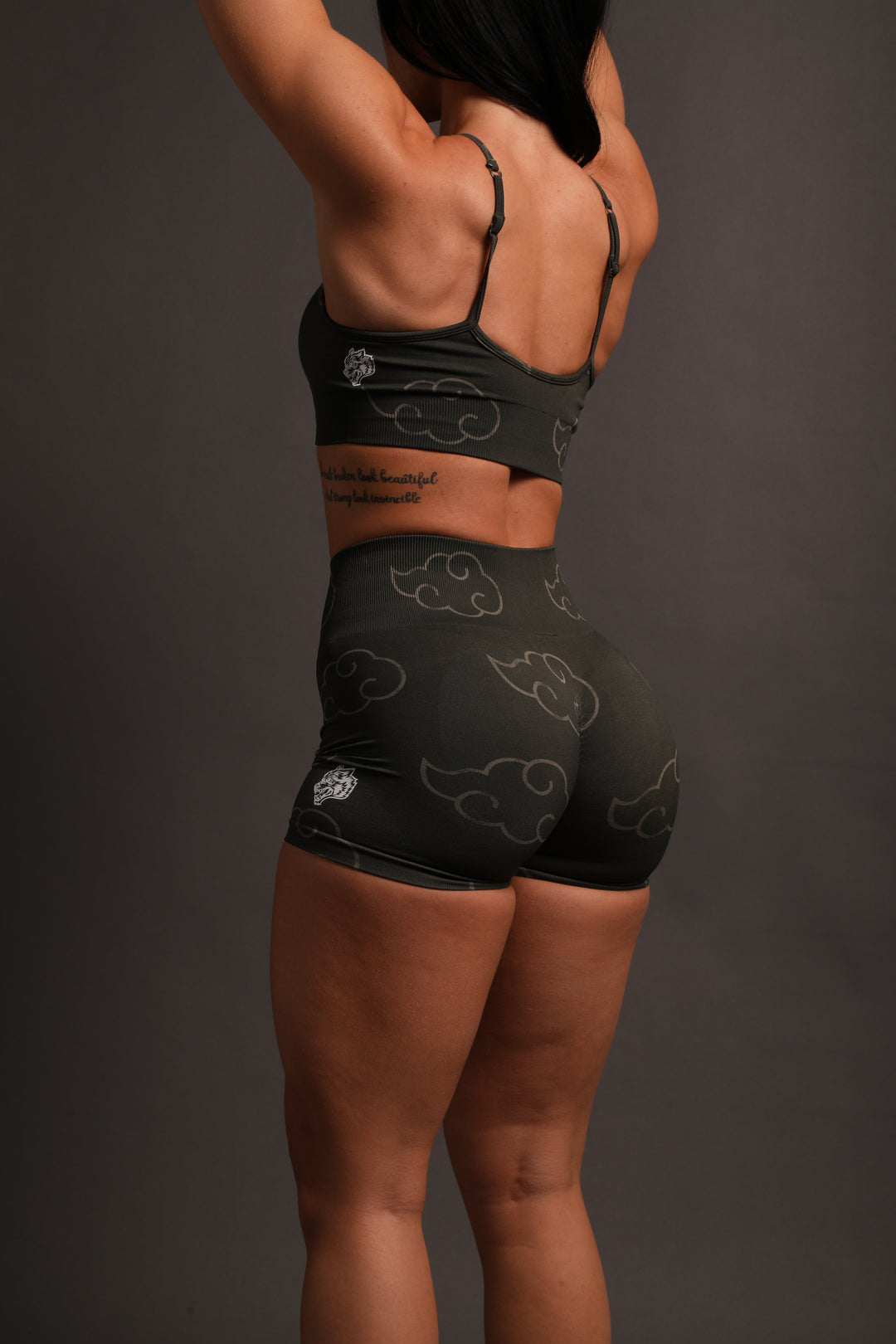 Wolf Cloud Everson Seamless "Training" Shorts in Pine Green