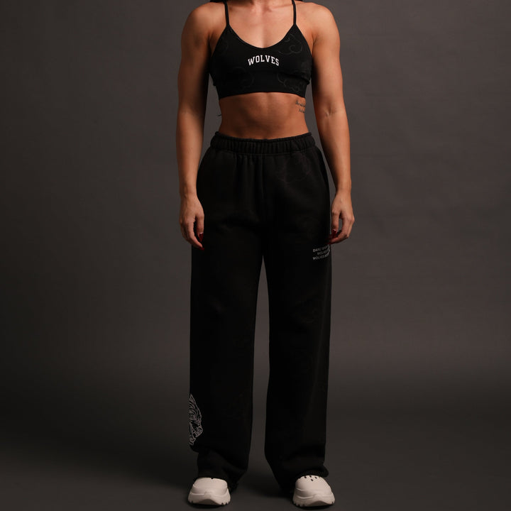 Float On She Big Cozy Sweats in Black