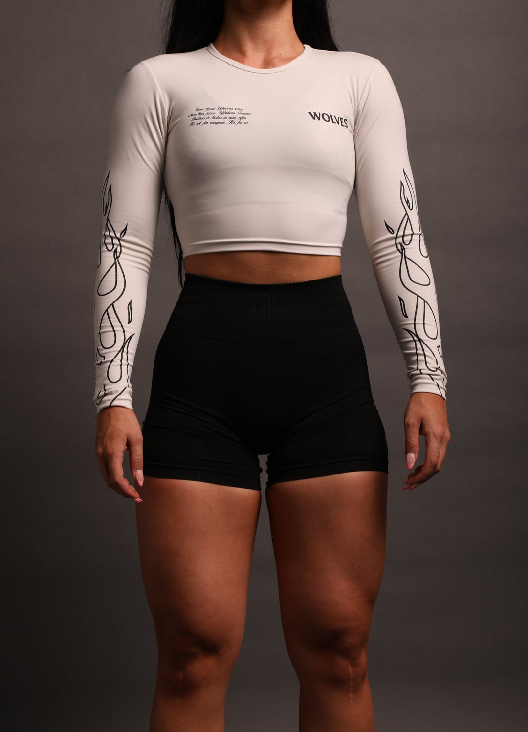 Burn L/S "Energy" Top in Stone White