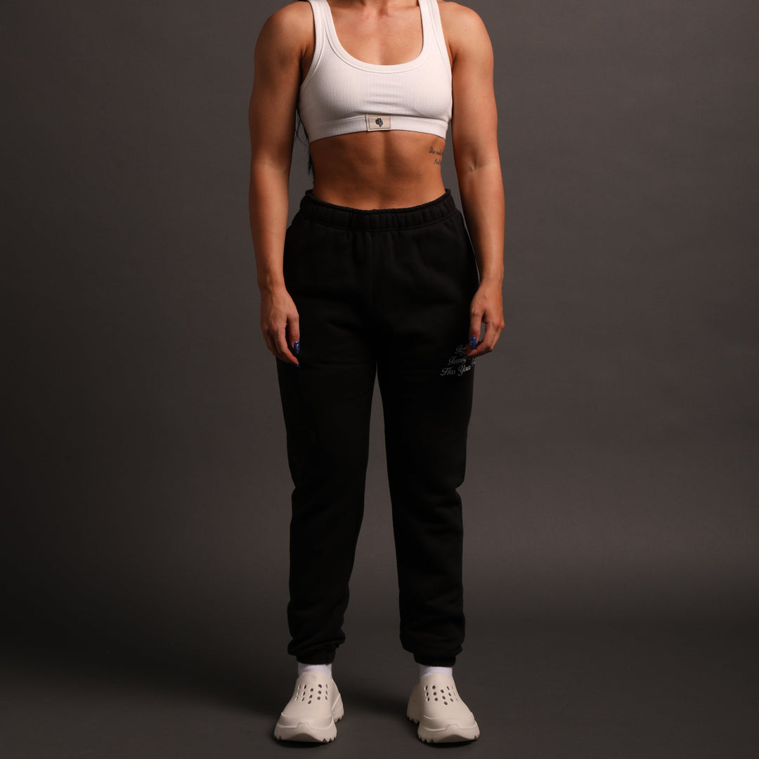Always Have Your Back She Post Lounge Sweats in Black/Black