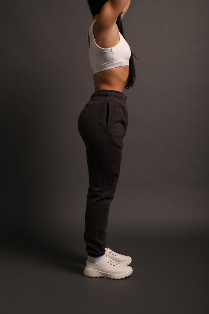 Always Have Your Back She Post Lounge Sweats in Wolf Gray/Black