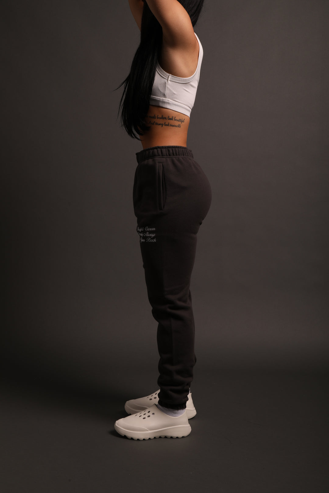 Always Have Your Back She Post Lounge Sweats in Wolf Gray/Black