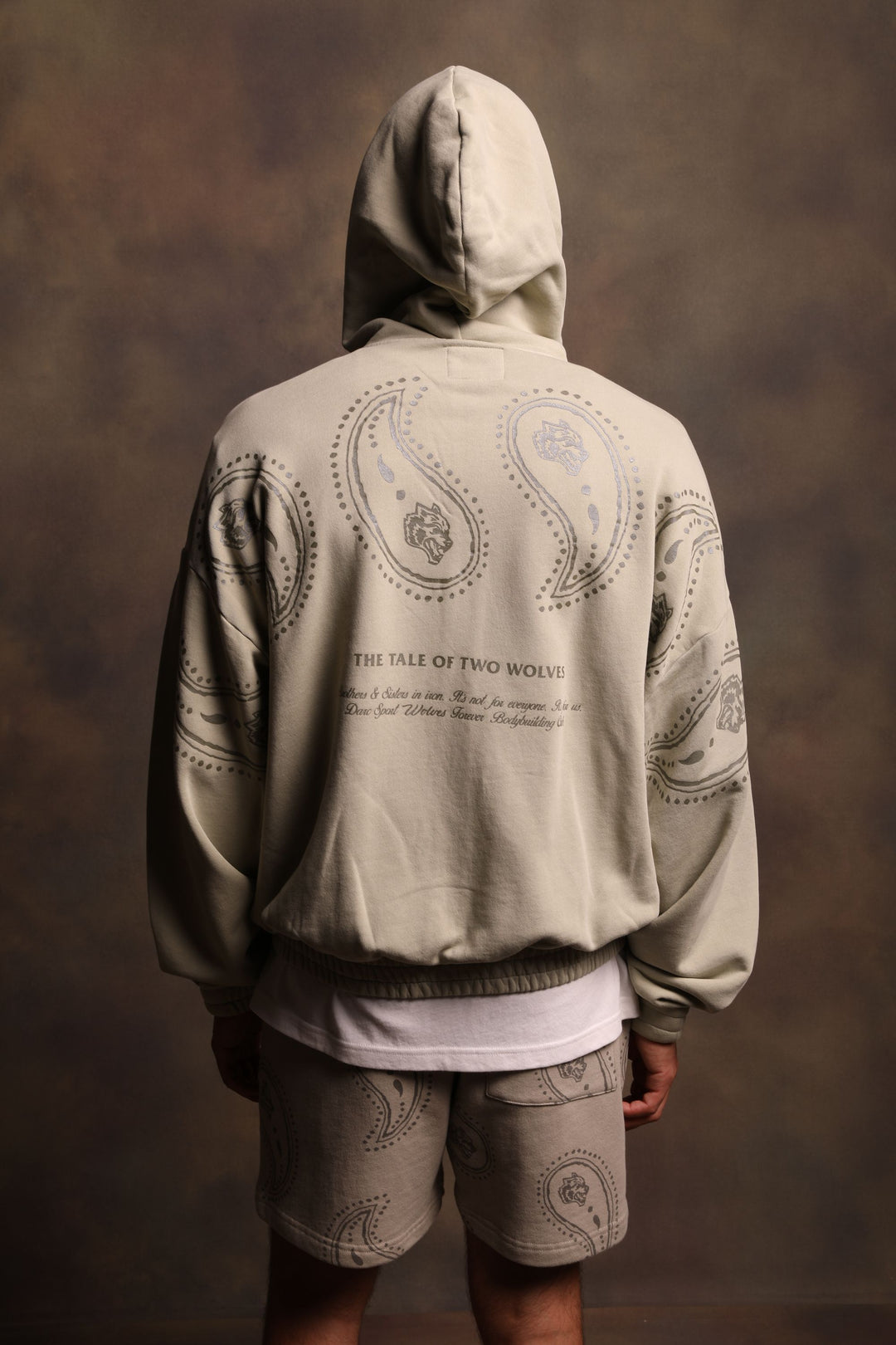 Southwest Paisley "Vintage Chambers" Zip Hoodie in Cactus Gray