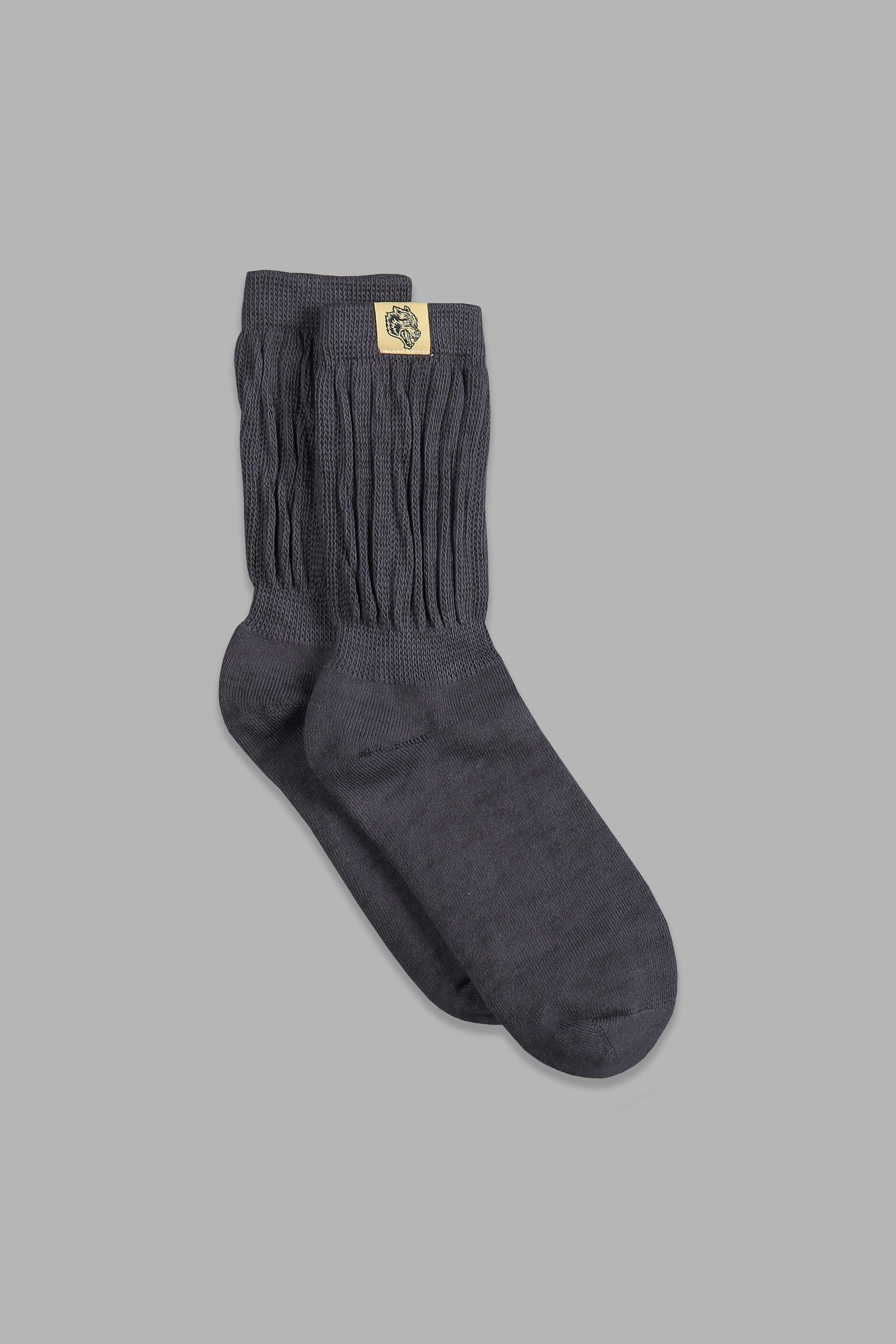 Wolf Patch V2 Comfy Socks in Wolf Gray