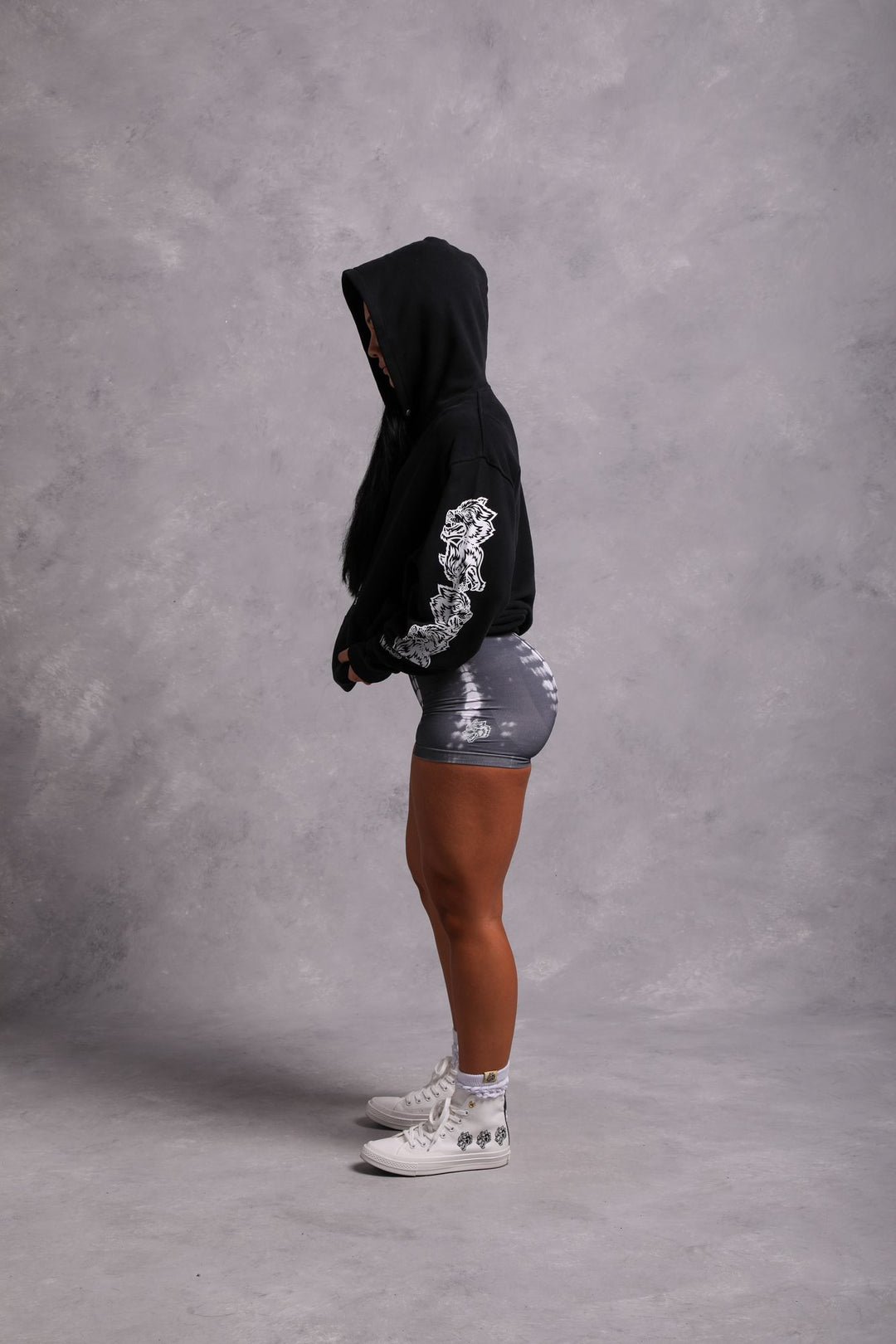 Covered "Vintage Cornell" Hoodie in Black