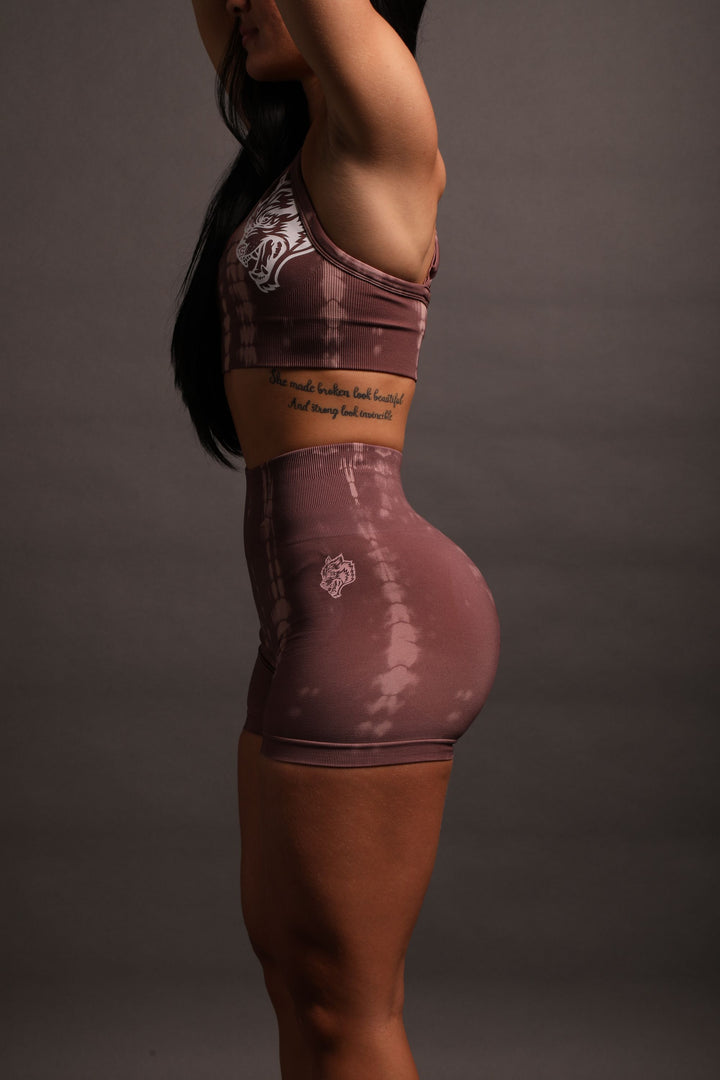 Fuel Everson Seamless "Sierra" Shorts in Tonal Mauve Serpent