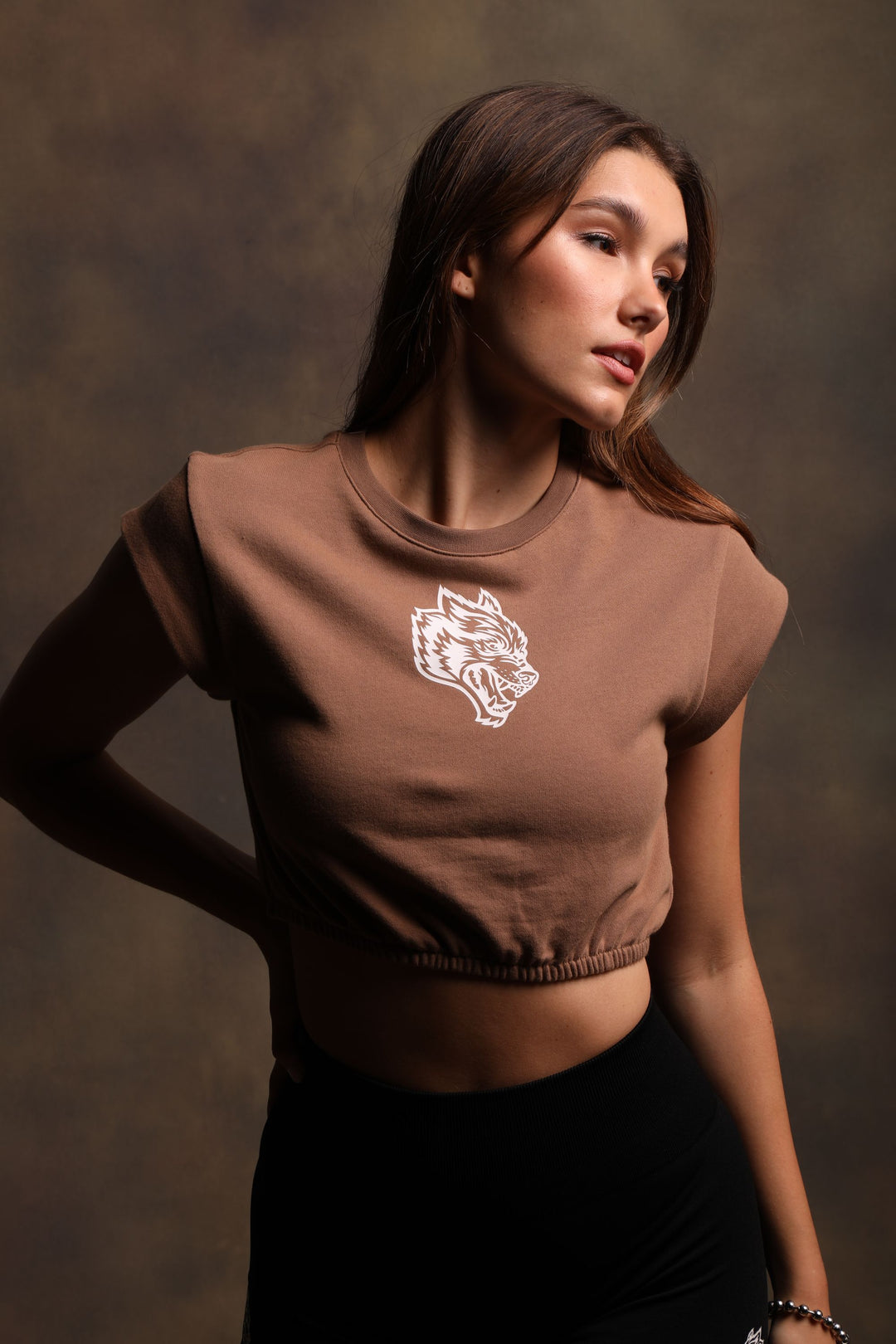 Living "Wellness" (Cropped) Tee in Mojave Brown