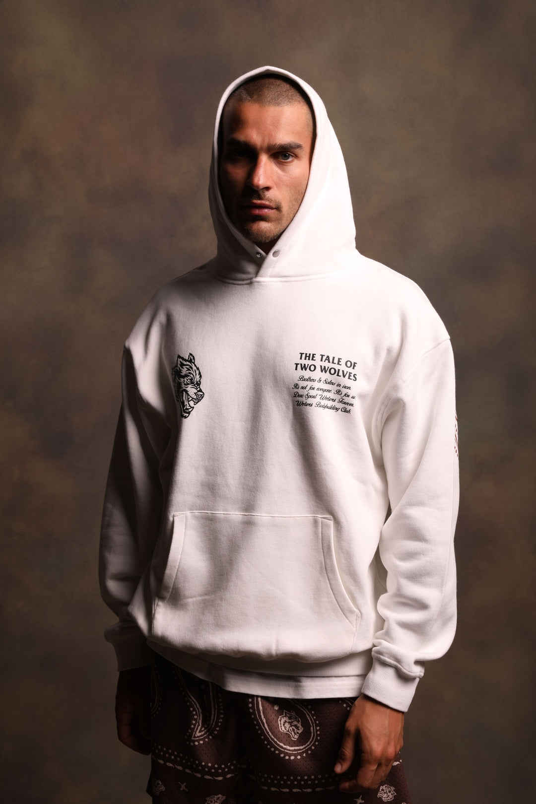 Southwest Paisley "Vintage Pierce" Hoodie in Cream