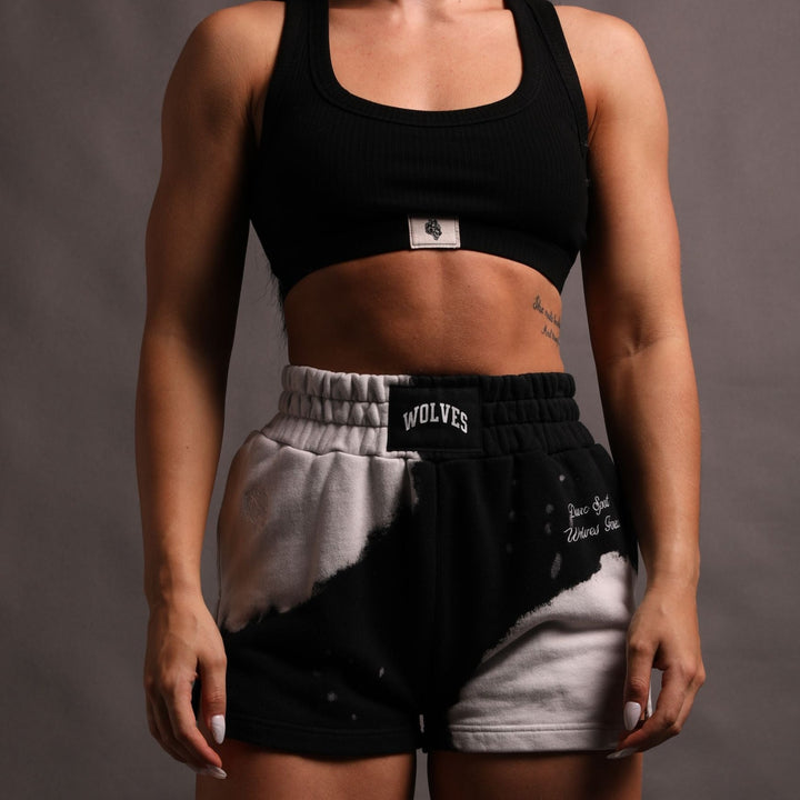 She Howl Forever Tyler Shorts in Black Acid Wash