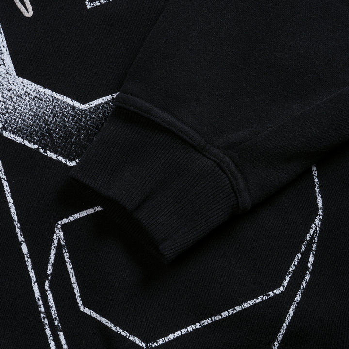 Game Time "Box Cut" Hoodie in Black/Cream