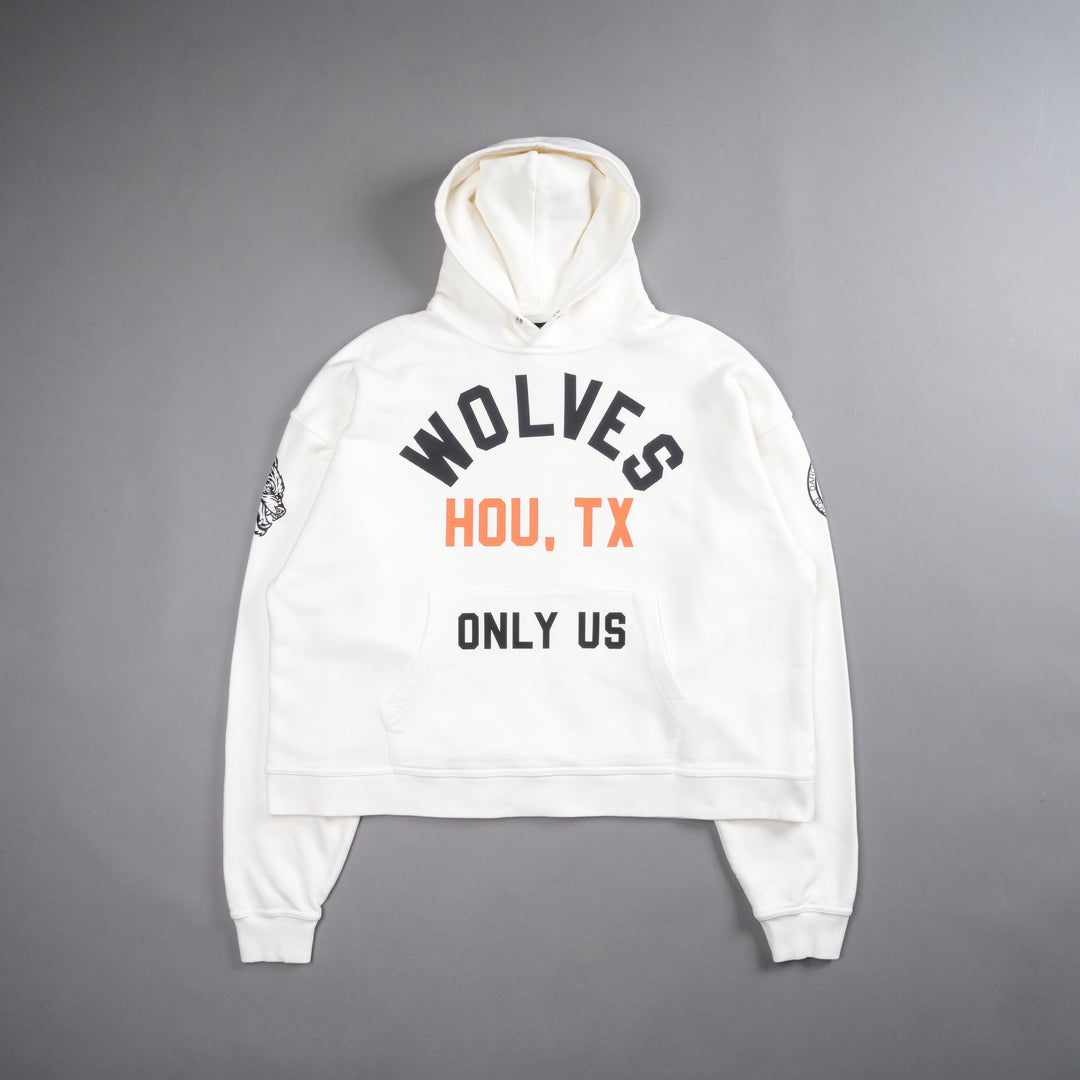 TX Wolves League "Box Cut" Hoodie in Cream